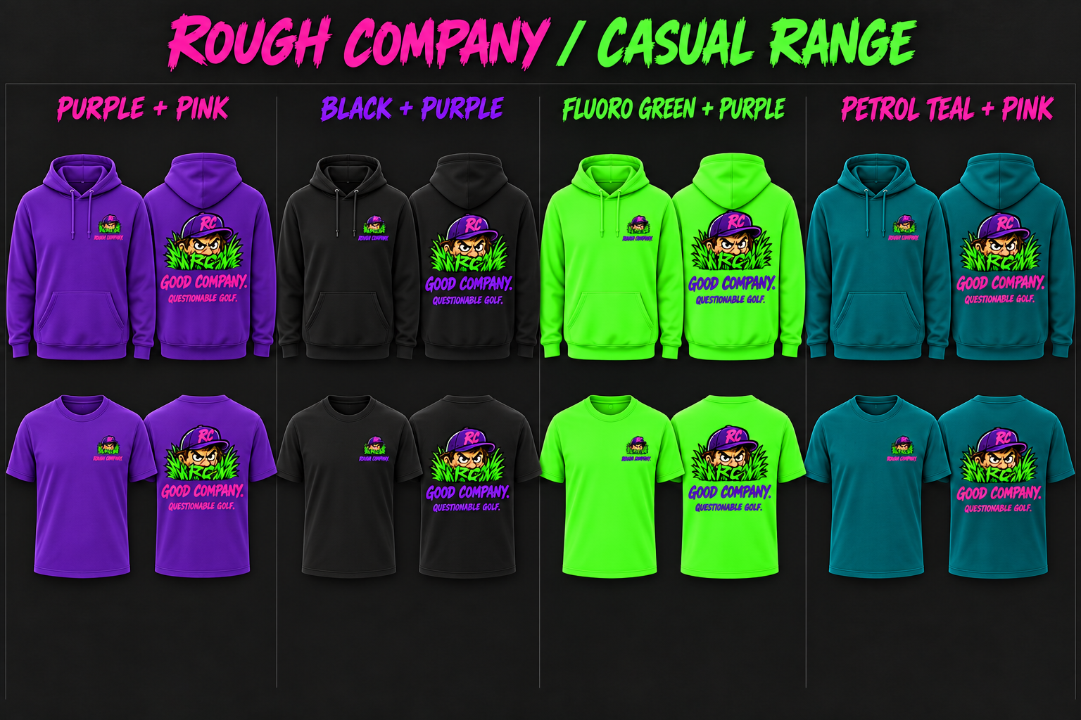 Rough Company character hoodies and tees design collection